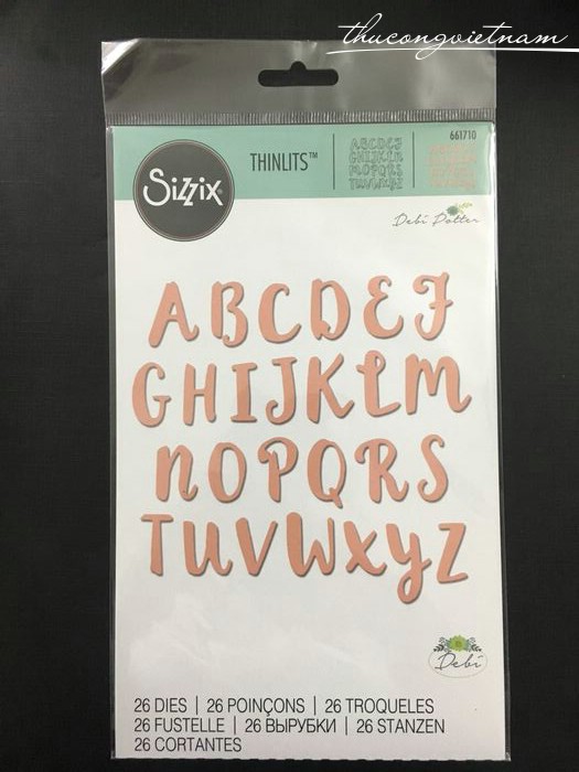 661710-Khuôn cắt Sizzix Thinlits bảng alphabet chữ hoa